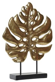 Statua Decorativa DKD Home Decor Foglio Nero Dorato Metallo Resina Tropicale