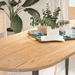 Piano Per Tavolo 140x60x2 Cm İn Rovere Massello Ovale /