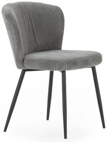 Set di 4 sedie da pranzo in velluto a coste grigio Megan - Marckeric