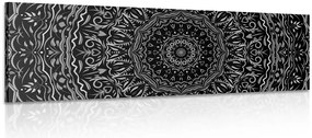 Quadro su tela – Mandala in stile vintage in bianco e nero