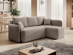 Divano letto matrimoniale angolare Ecuador - Tessuto beige