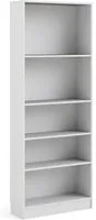 Libreria a cinque vani, colore bianco, cm 79 x 107 x 27