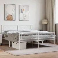 Giroletto con Testiera e Pediera Metallo Bianco 140x200 cmcod mxl 130495