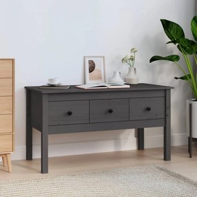 Tavolino da salotto grigio 102x49x55 cm legno massello di pino