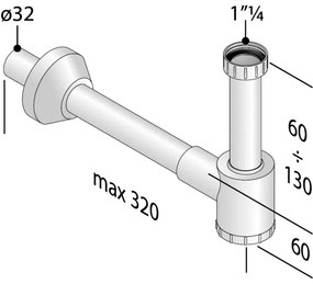 Bruckner - Vasca di raccolta CRONO DN32 bianco