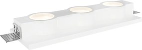 Portafaretto Rettangolare 280x100mm 3xGU10 in Gesso Pitturabile Curvo