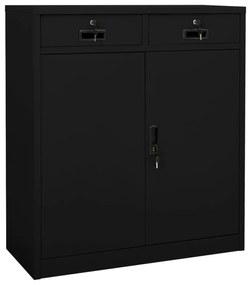 Armadio Per Ufficio Nero 90x40x102 Cm İn Acciaio /