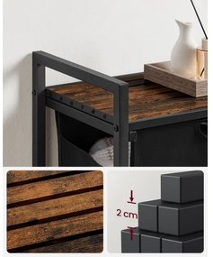 Cesto portabiancheria REX marrone/nero