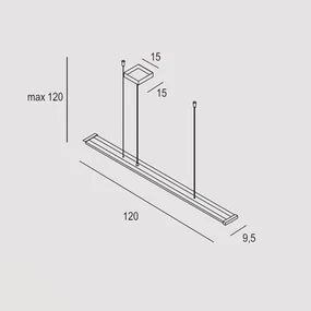 Sospensione Contemporanea Line Alluminio Bianco Led 47W