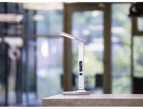 Immax 08934L - Lampada LED da tavolo con display KINGFISHER LED/9W/230V bianco