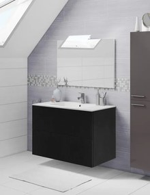 Mobile sottolavabo e lavabo Neo rovere nero L 90 x H 64 x P 48 cm 1 vasca 2 cassetti