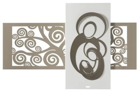 Pannello di design Sacra Famiglia - Beige bianco marmo e bronzo
