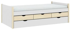 Letto da bambini bianco/di colore naturale con spazio contenitivo 90x190 cm Valka – Marckeric