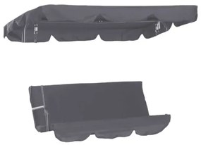 Kit ricambio dondolo Ischia - Seduta, Schienale, Tettuccio, 3 colori, Grigio