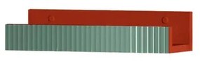Mensola per bagno Niwa L 40 cm laccato opaco paprika con vetro verde timo