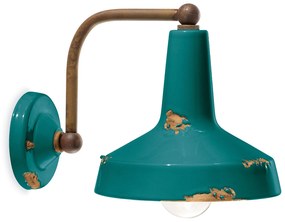 Applique Vintage Ceramica Verde Curva 1 Luce E27