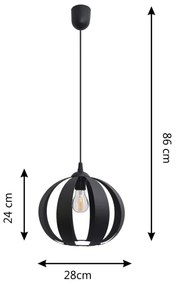 Lampadario a sospensione con filo NEWTON 1xE27/15W/230V nero