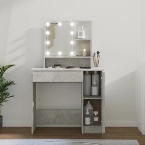Toeletta con led grigio cemento 86,5x35x136 cm
