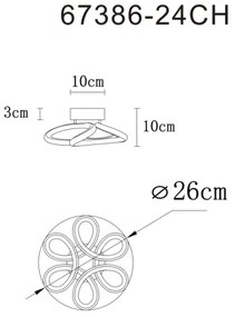 Globo 67386-24CH - Lampada LED da soffitto MELISAND 24W/230V Ø 26 cm oro