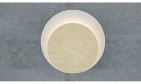 Applique da Parete Circle, Bianca e in Legno, Luce Indiretta, Base G9 Colore del corpo Legno