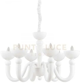 Bon bon lampadario a sospensione 6 luci attacco e14 bianco d.80cm