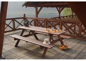 Set da pranzo da giardino in legno di pino per 6 persone Piknik - Rojaplast