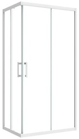 Box doccia con ingresso angolare scorrevole Easy rettangolare L 100 x L 80 x H 190 cm in vetro, sp. 6 mm vetro senza finitura / trasparente cromo