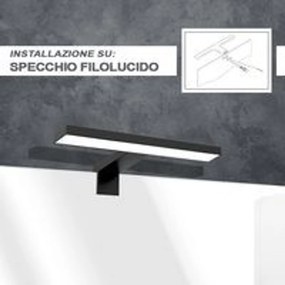 Lampada LED da specchio Nera 45W  IP44 - Doppia Installazione Colore Bianco Caldo 3.000K