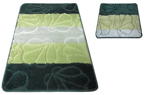 Set di due tappetini da bagno di colore verde 50 cm x 80 cm + 40 cm x 50 cm