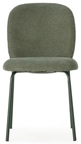 Sedie da pranzo in set verdi in imbottito 4 pz Daia – Marckeric