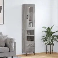 Credenza Grigio Sonoma 34,5x34x180 cm in Legno Multistratocod mxl 130542