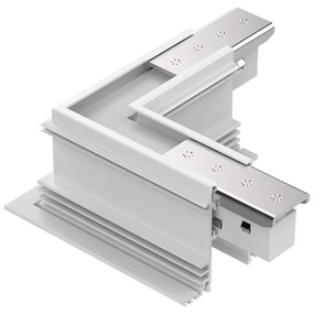 Connettore Incasso Orizzontale Elettrificato On-Off Ego Alluminio Bianco