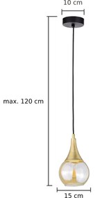 Lampadario a sospensione con filo LACRIMA HONEY 1xE27/60W/230V
