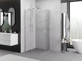 Mexen Exo-S Duo cabina doccia quadrata scorrevole 100 x 100 cm, trasparente, cromo - 8111-100-100-01-00