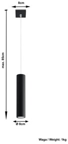 Lampadario nero in metallo Castro – Sollux