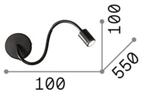 Applique Moderna Focus-1 Metallo Bianco Led 4W 3000K Luce Calda