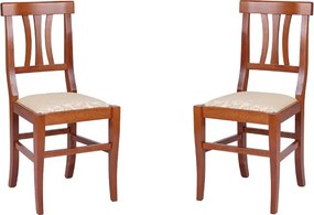 Sedia in legno con seduta imbottita LAURA Ciliegio SET 2 PZ