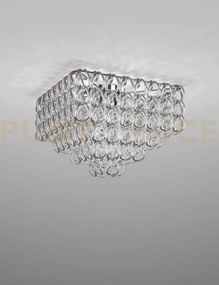 Giogali lampadadario a soffitto 65q cristallo quadrato argento e cr...