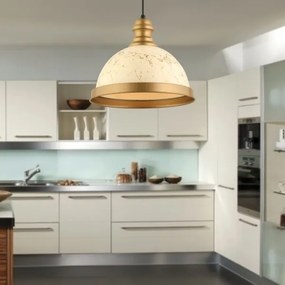 Sospensione a cavo MONZA 1xE27/40W/230V Ø 29 cm crema/bronzo