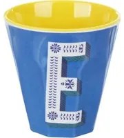 Bicchiere melammina blu lettera E 280 ml Maiolika