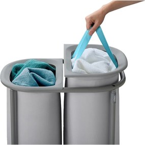 Cesta per il bucato grigio chiaro in tessuto 2x40 l Duo – Joseph Joseph