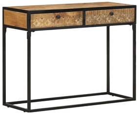 Tavolo Consolle 100x35x75 Cm İn Legno Massello Di Mango /