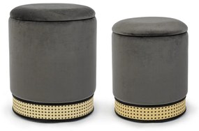 Set di 2 pouf MILENA grigio