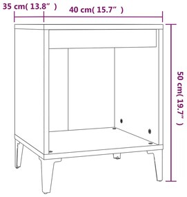 Comodini 2 pz Rovere Sonoma 40x35x50 cm