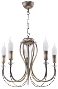 Jupiter 1634 - Lampadario su filo MELANI 5xE14/40W/230V patina ottone