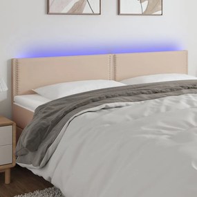 Testiera Cappuccino A Led 160x5x78/88 Cm İn Similpelle /