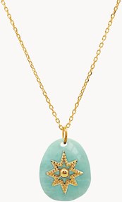 Collana placcata in oro con amazonite Neo