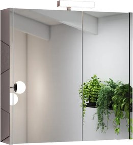 Specchio Contenitore Con Illuminazione Akira bianco L 71.5 x H 70 x P 15.5 cm