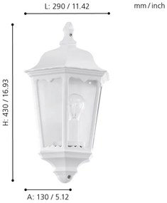 Eglo 93448 - Applique da esterno NAVEDO 1xE27/60W/230V