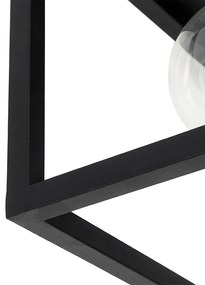 Plafoniera industriale nera 40 cm 4 luci - Cage